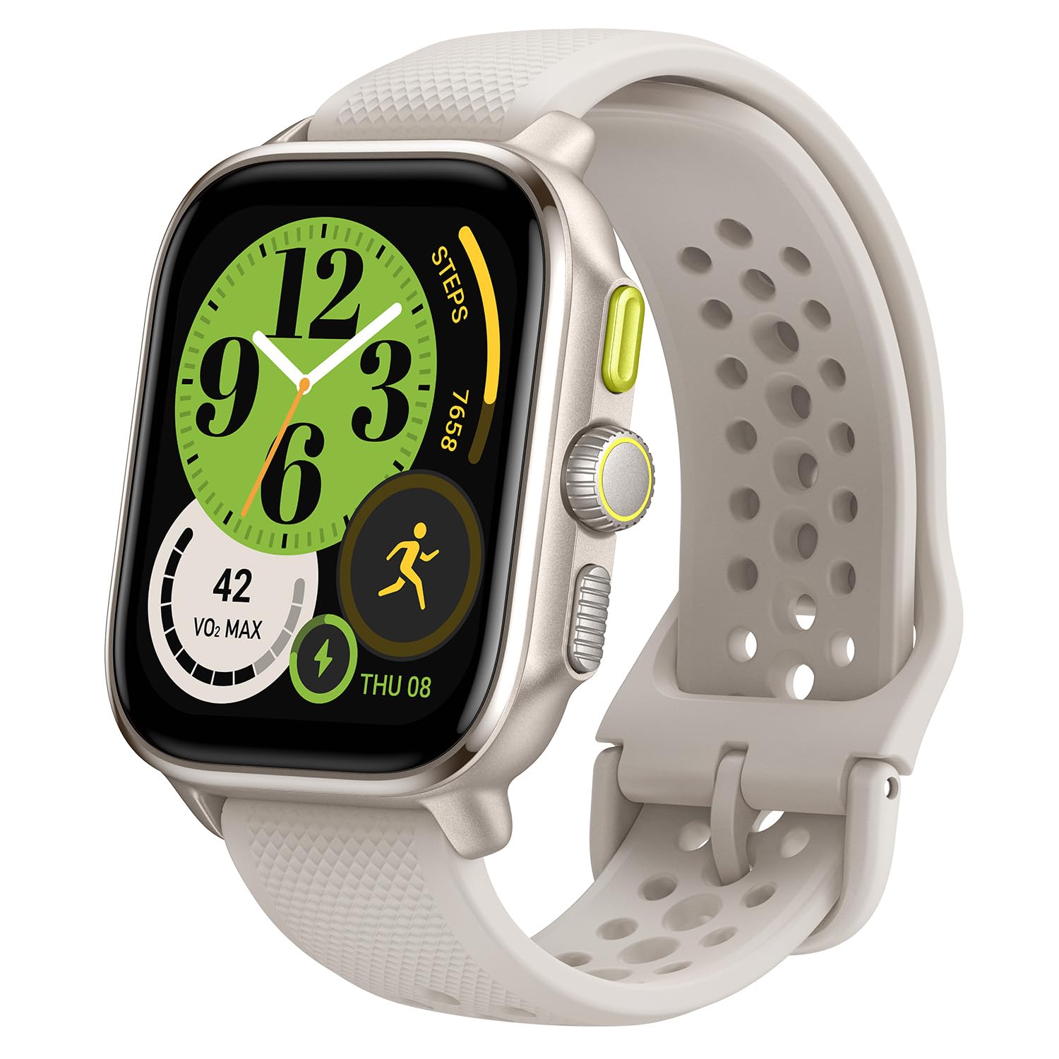 Amazfit Cheetah Lightweight Running 44mm Smart Watch with Dual-Band GPS, Route Navigation & Offline Maps, Personalized Training Plans, HR & SpO2, Music, 5 ATM Waterproof (Square) Winner Champagne