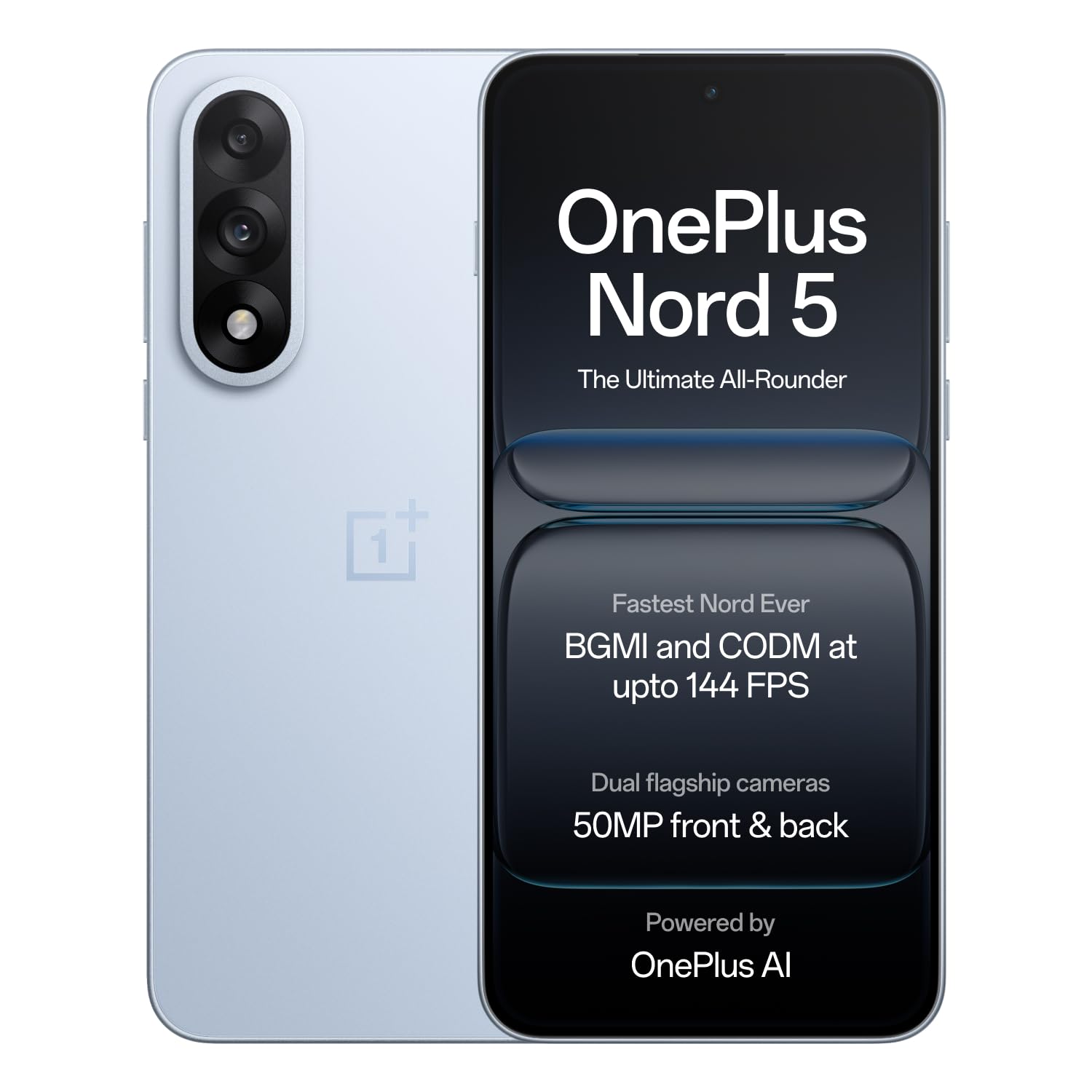 OnePlus Nord 5 | Snapdragon 8s Gen 3 | Stable 144FPS Gaming | Dual 50MP Flagship Camera | Powered by OnePlus AI | 12GB + 512GB