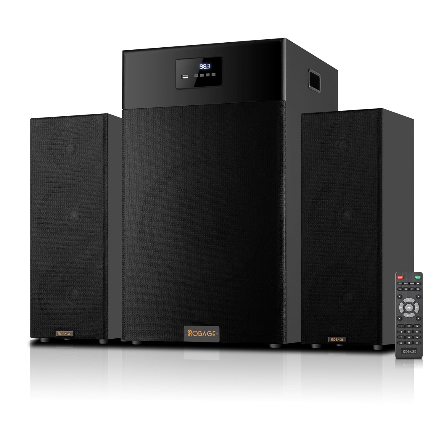 OBAGE Newly Launched Ultra-10 250W 2.1 Home Theatre System with 10 Woofer, HDMI ARC, Optical in, Bluetooth V5.3, USB